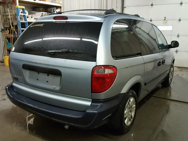 1D4GP25R85B113786 - 2005 DODGE CARAVAN SE BLUE photo 4