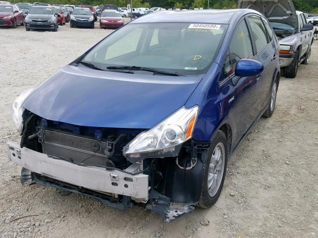 JTDZN3EU5EJ001118 - 2014 TOYOTA PRIUS V BLUE photo 2