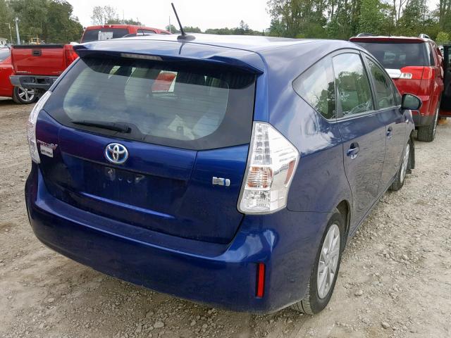 JTDZN3EU5EJ001118 - 2014 TOYOTA PRIUS V BLUE photo 4