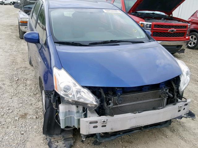 JTDZN3EU5EJ001118 - 2014 TOYOTA PRIUS V BLUE photo 9