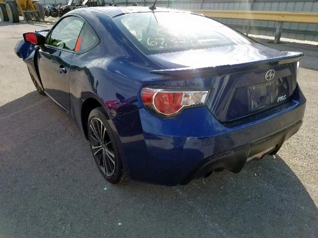 JF1ZNAA11E8700145 - 2014 TOYOTA SCION FR-S BLUE photo 3