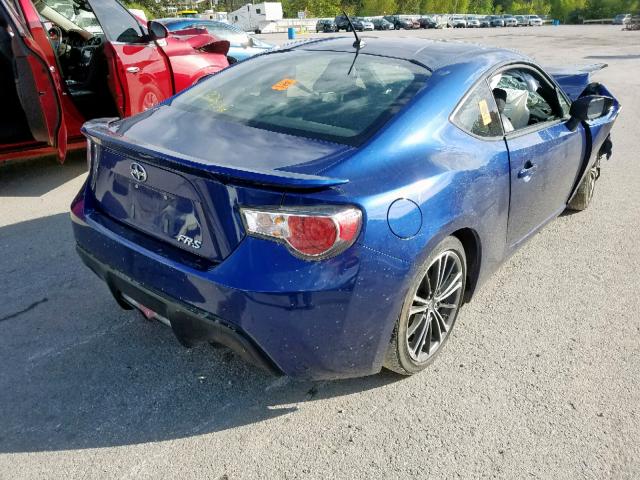 JF1ZNAA11E8700145 - 2014 TOYOTA SCION FR-S BLUE photo 4