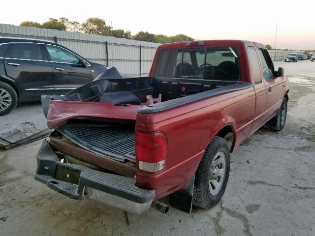 1FTYR14V5YPC12853 - 2000 FORD RANGER SUP RED photo 4