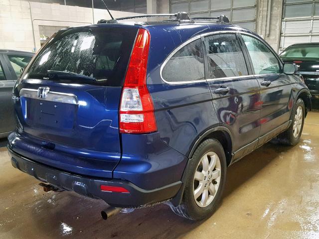 5J6RE48798L045136 - 2008 HONDA CR-V EXL BLUE photo 4