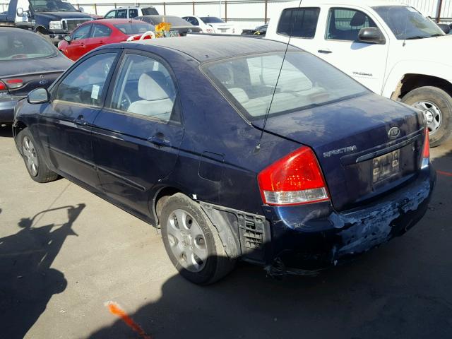 KNAFE222095620267 - 2009 KIA SPECTRA EX BLUE photo 3