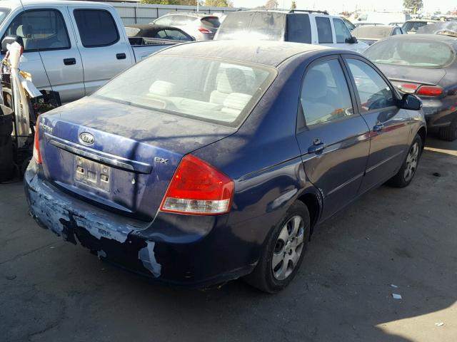 KNAFE222095620267 - 2009 KIA SPECTRA EX BLUE photo 4