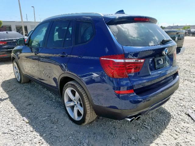 5UXWZ7C33H0V87206 - 2017 BMW X3 SDRIVE2 BLUE photo 3