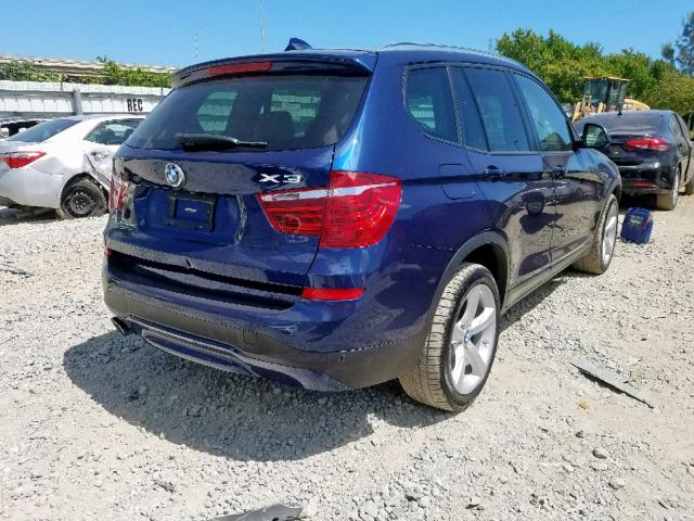 5UXWZ7C33H0V87206 - 2017 BMW X3 SDRIVE2 BLUE photo 4