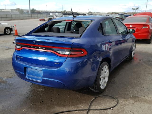 1C3CDFBA6DD154449 - 2013 DODGE DART SXT BLUE photo 4