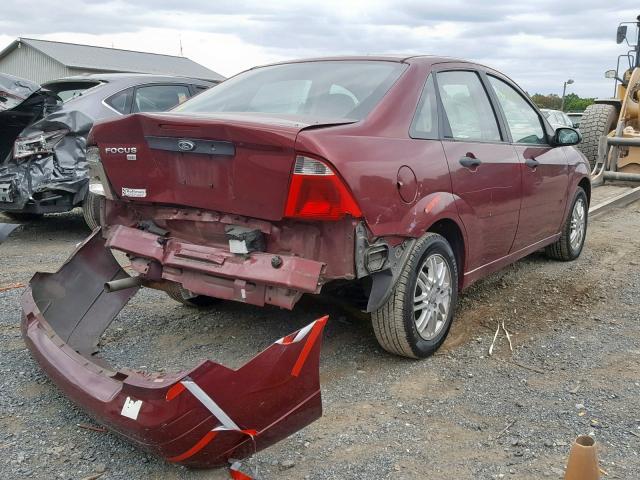 1FAFP34N07W113506 - 2007 FORD FOCUS ZX4 MAROON photo 4