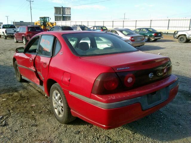 2G1WF52E649128021 - 2004 CHEVROLET IMPALA RED photo 3