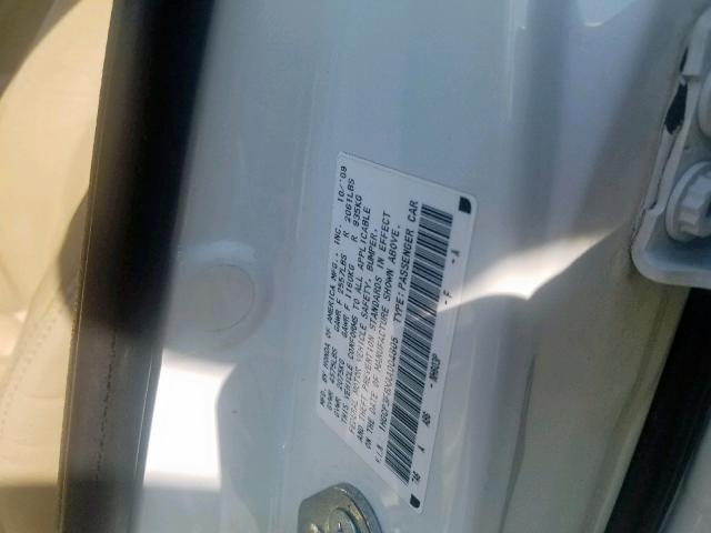 1HGCP3F8XAA004805 - 2010 HONDA ACCORD EXL WHITE photo 10