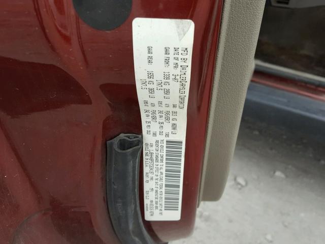 1J8HH48P57C634197 - 2007 JEEP COMMANDER MAROON photo 10