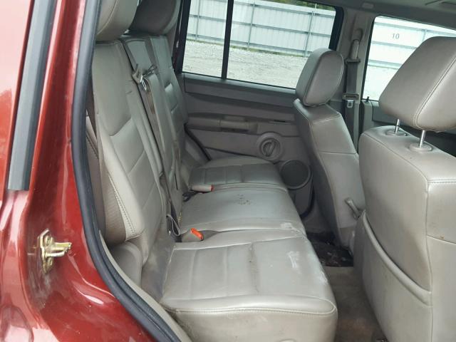 1J8HH48P57C634197 - 2007 JEEP COMMANDER MAROON photo 6