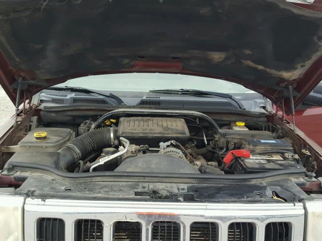 1J8HH48P57C634197 - 2007 JEEP COMMANDER MAROON photo 7