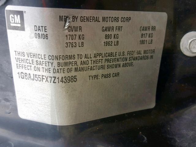 1G8AJ55FX7Z143985 - 2007 SATURN ION LEVEL RED photo 10