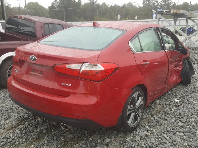 KNAFX4A85G5519024 - 2016 KIA FORTE EX RED photo 4