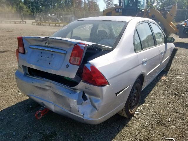 1HGES16582L029550 - 2002 HONDA CIVIC LX SILVER photo 4