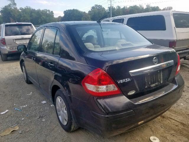 3N1BC11E49L436885 - 2009 NISSAN VERSA S BLACK photo 3