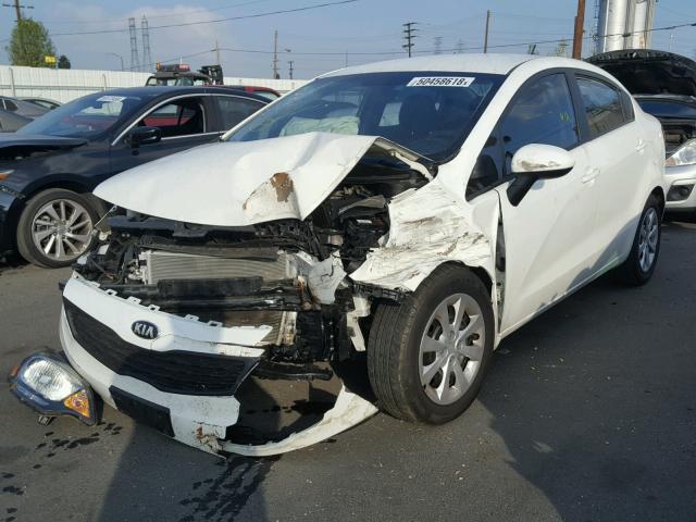 KNADM4A39D6163560 - 2013 KIA RIO LX WHITE photo 2