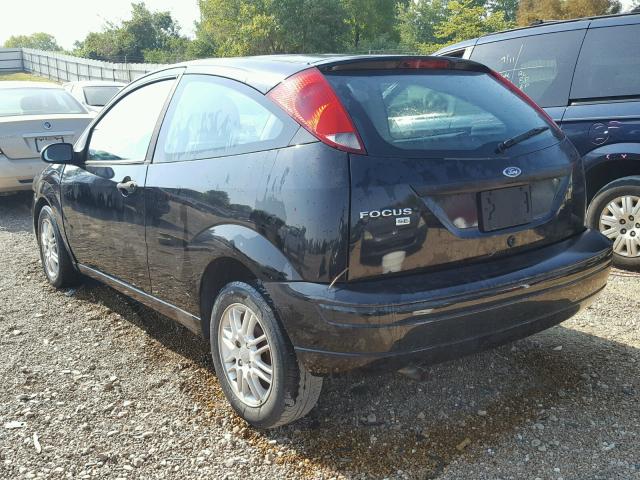 1FAFP31N37W335025 - 2007 FORD FOCUS ZX3 BLACK photo 3