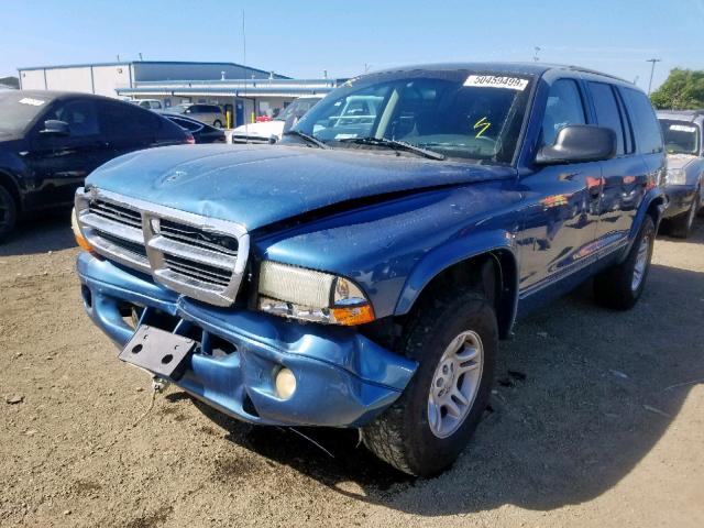 1B4HS28NX1F638860 - 2001 DODGE DURANGO BLUE photo 2