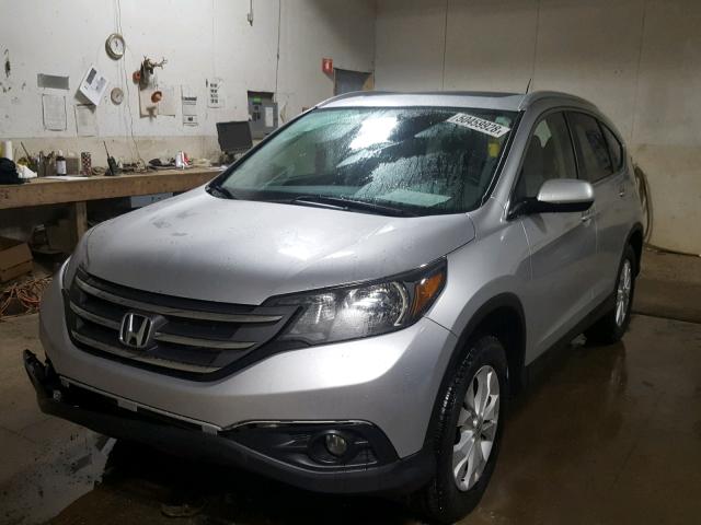 2HKRM4H73EH610621 - 2014 HONDA CR-V EXL SILVER photo 2