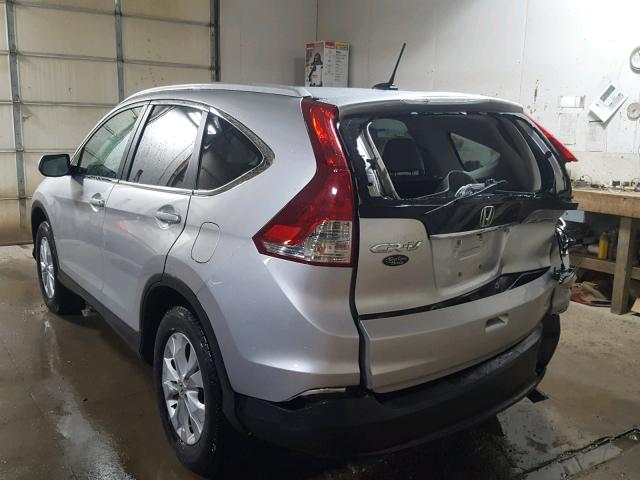 2HKRM4H73EH610621 - 2014 HONDA CR-V EXL SILVER photo 3