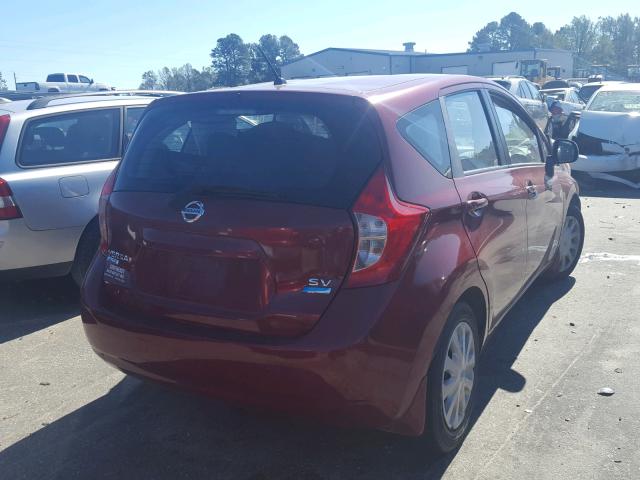 3N1CE2CPXEL389827 - 2014 NISSAN VERSA NOTE RED photo 4