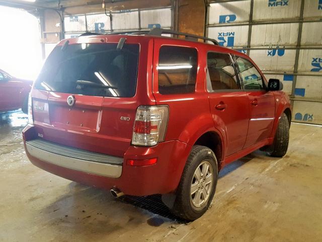 4M2CU91G49KJ06285 - 2009 MERCURY MARINER RED photo 4