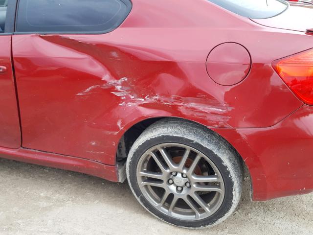 JTKDE177750053693 - 2005 TOYOTA SCION TC RED photo 9
