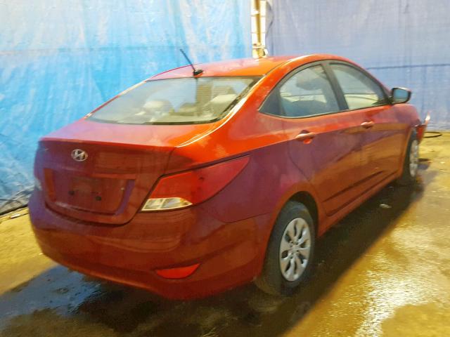 KMHCT4AE6HU393654 - 2017 HYUNDAI ACCENT SE RED photo 4