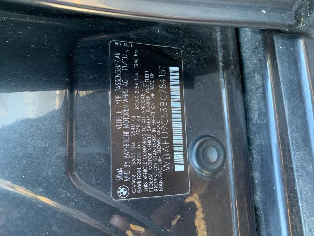 WBAFU9C53BC784151 - 2011 BMW 550 XI GRAY photo 10