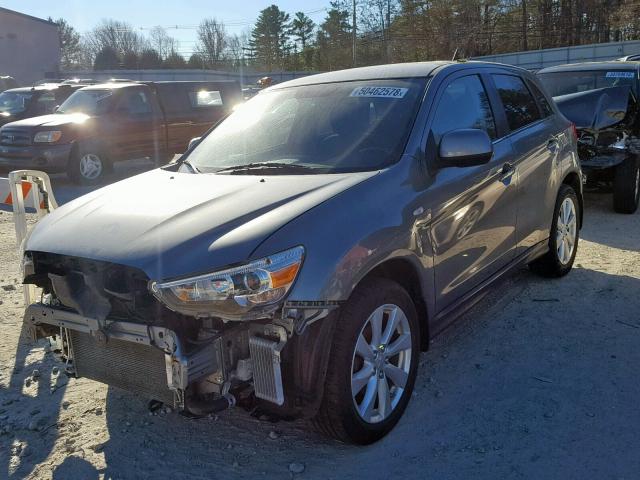 4A4AR4AU2EE031143 - 2014 MITSUBISHI OUTLANDER GRAY photo 2