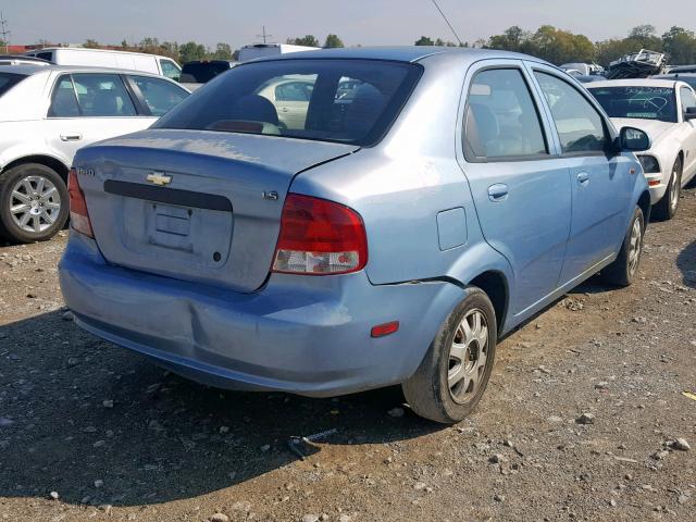 KL1TJ52674B222027 - 2004 CHEVROLET AVEO LS BLUE photo 4