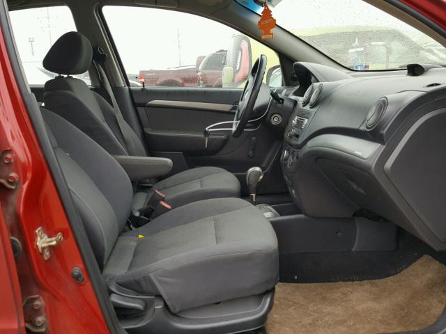 KL1TD56697B051867 - 2007 CHEVROLET AVEO BASE Қызыл фото 5