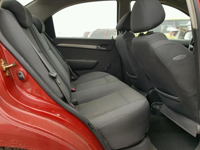 KL1TD56697B051867 - 2007 CHEVROLET AVEO BASE Қызыл фото 6