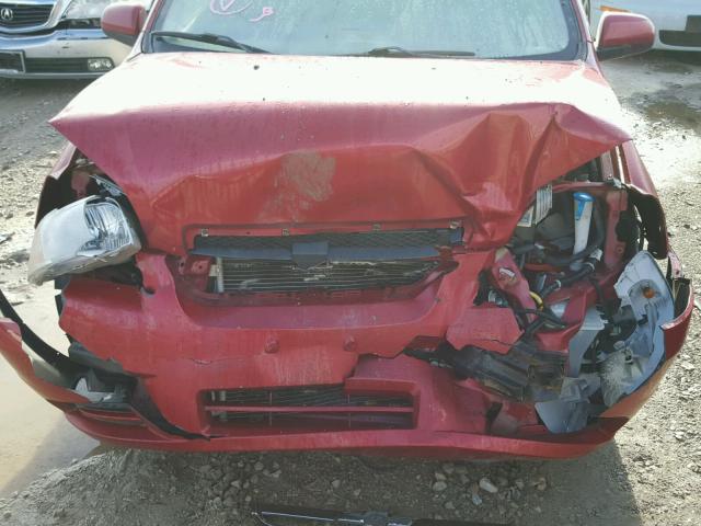 KL1TD56697B051867 - 2007 CHEVROLET AVEO BASE Қызыл фото 7