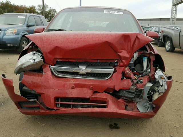 KL1TD56697B051867 - 2007 CHEVROLET AVEO BASE Қызыл фото 9