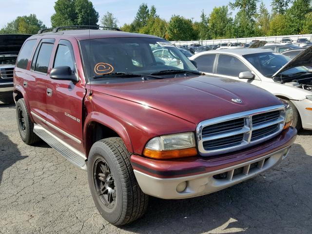 1B4HS28N61F575692 - 2001 DODGE DURANGO MAROON photo 1