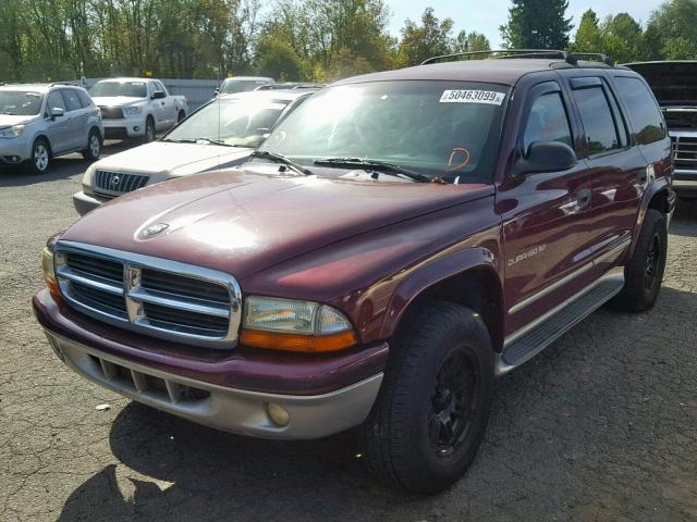 1B4HS28N61F575692 - 2001 DODGE DURANGO MAROON photo 2