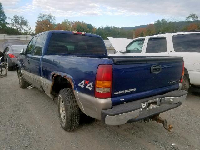 2GCEK19T7Y1354679 - 2000 CHEVROLET SILVERADO BLUE photo 3