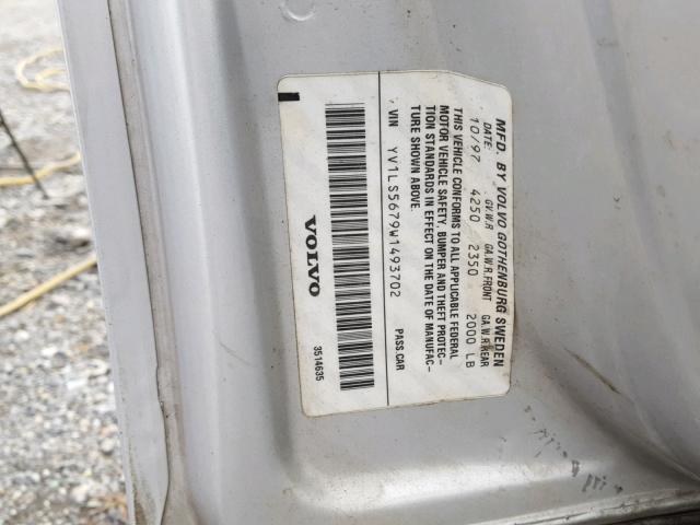 YV1LS5679W1493702 - 1998 VOLVO S70 GLT SILVER photo 10