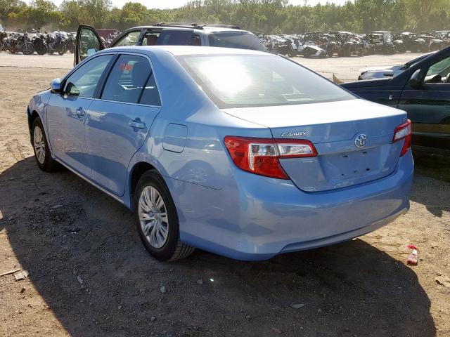 4T4BF1FK7CR263915 - 2012 TOYOTA CAMRY BASE BLUE photo 3