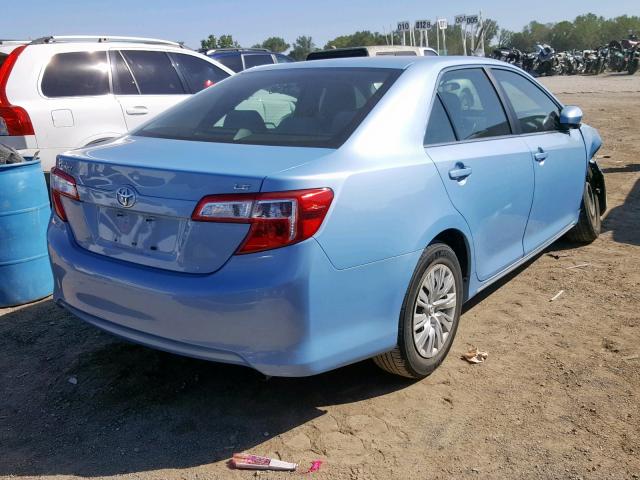 4T4BF1FK7CR263915 - 2012 TOYOTA CAMRY BASE BLUE photo 4