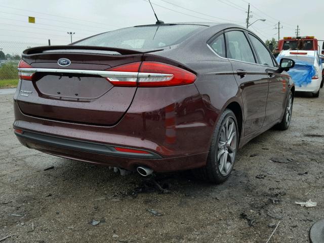 3FA6P0G71HR397003 - 2017 FORD FUSION S BURGUNDY photo 4