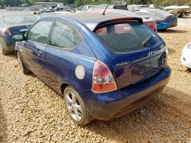 KMHCN36C08U065643 - 2008 HYUNDAI ACCENT SE BLUE photo 3