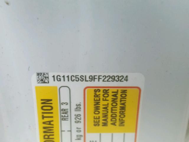 1G11C5SL9FF229324 - 2015 CHEVROLET MALIBU 1LT 白色 照片 10