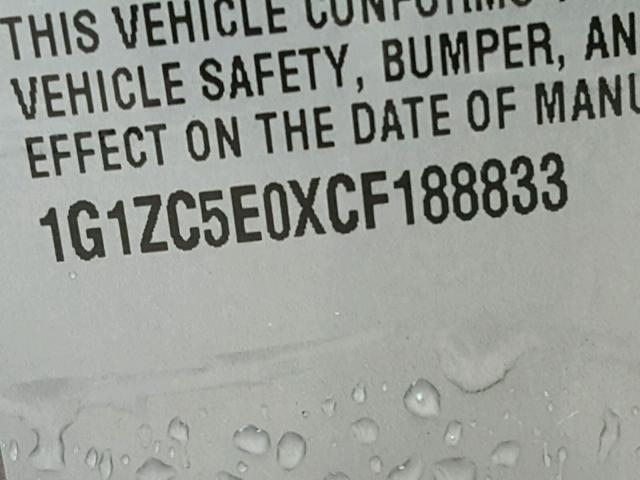 1G1ZC5E0XCF188833 - 2012 CHEVROLET MALIBU 1LT ყავისფერი ფოტო 10