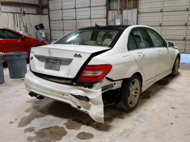 WDDGF4HB6CR208559 - 2012 MERCEDES-BENZ C 250 WHITE photo 4